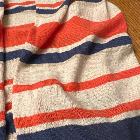 Christopher & Banks PM Petite medium Open Striped Lightweight Cardigan NWT - Picture 2 of 6